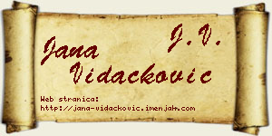 Jana Vidačković vizit kartica